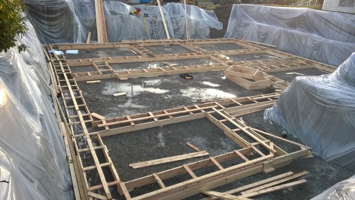 Concrete footing at Ancell project by Harewood Construction