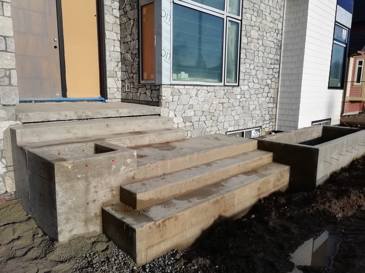 Pine Street concrete stair forming by Harewood Construction