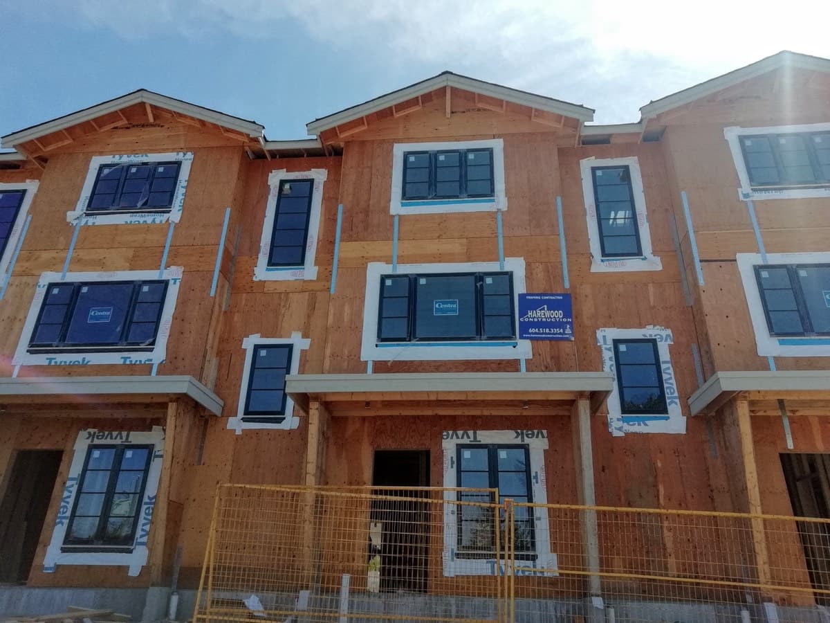 Bayrich townhome construction by Harewood Construction
