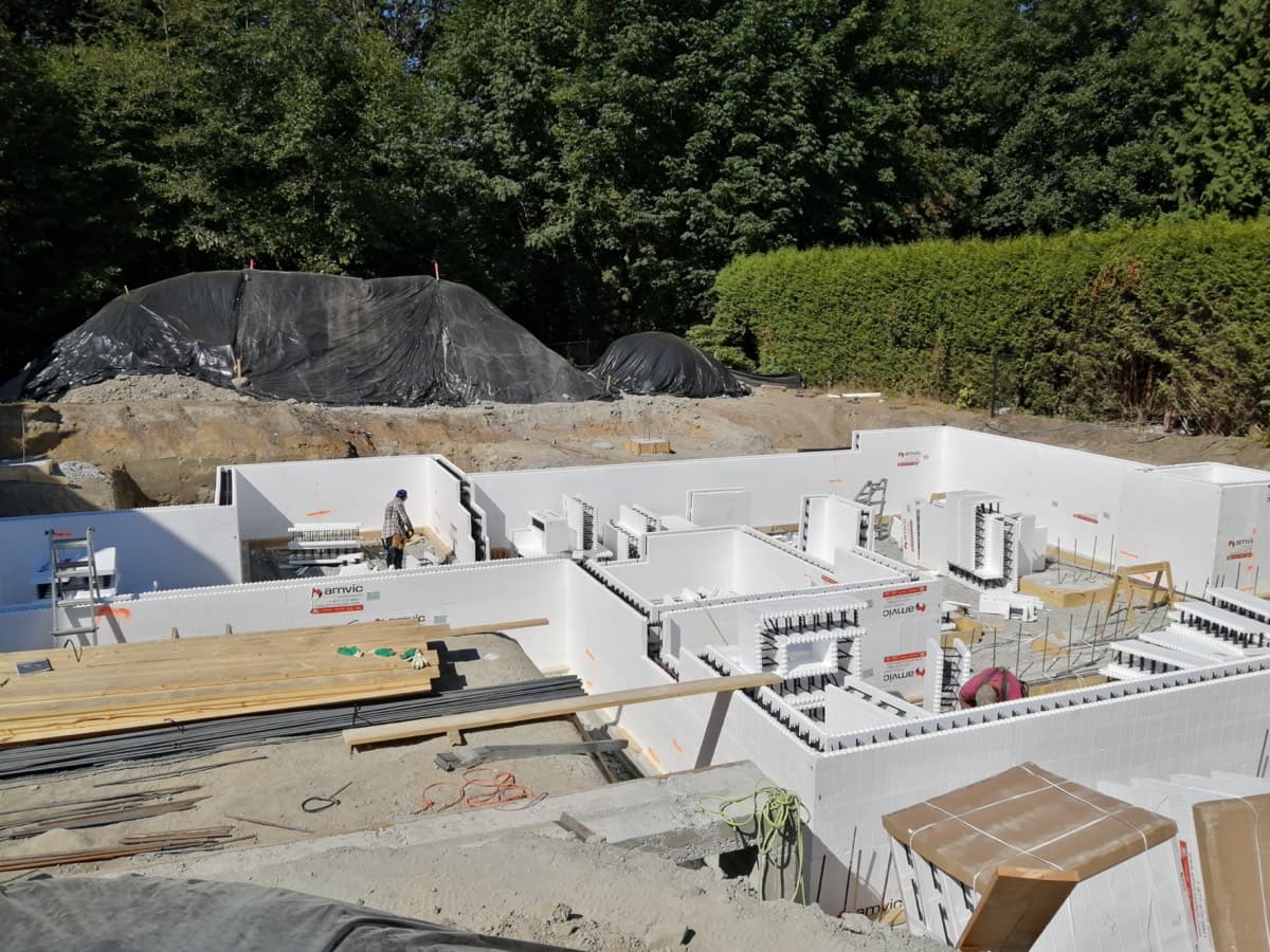 ICF forming wall assembly by Harewood Construction